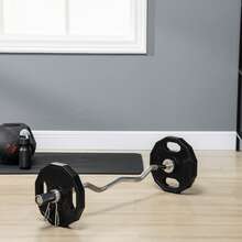 SPORTNOW Weight Plates Set, Metal And Rubber Bumper Plates Weights Discs With 2"/5cm Holes, For Home Gym Weight Lifting Strength Training, 2 X 6kg - Black - View 8