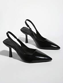 Nuevos zapatos de tacón alto de moda 2025, tacones finos de 8,5 cm con punta puntiaguda, diseño clásico - Negro - Ver 7