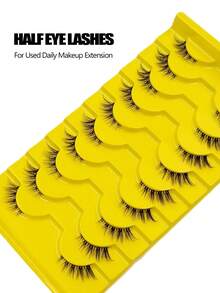 Asiteo 10 Pairs Natural Fluffy & Lightweight Faux Mink Eyelashes, Fox Tail Extended Style, Suitable For Daily Makeup, Reusable - Cat Eye Lashes - View 5