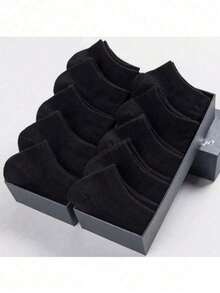 4pcs/5pcs/12pcs Pack Comfortable Ankle Socks, Set Of Regular Ankle Socks, Women Sock Packs With Lettered Jacquard Ribbing - Multicolor - View 10