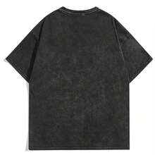 Women's Spring And Summer Cotton Round Neck Simple English Cartoon Scooter Double-Sided Print Pattern Short Sleeve T-Shirt Loose Loose - Black - View 2