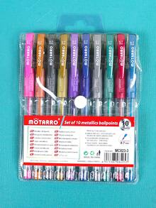 Set de 10 bolígrafos para diario de bala con diseños de pintura de estilo de Oriente Medio en colores aleatorios - Multicolor - Ver 3