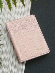 Takeoak 1pc Personalized Name Passport Holder, Customized Gold Letter Combination Faux Crocodile Leather Passport Cover And Pattern Card Holder, Unique Travel Gift - Single Passport Holder - View 16