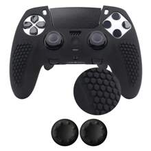 1 Stück Schutzhülle für PlayStation 5 Elite Controller + 2 Stücke Joystick Kappen-Set, Stoßfest, Kratzsicher, rutschfest, schweißfest, staubdicht, verbessert die Spielkontrolle