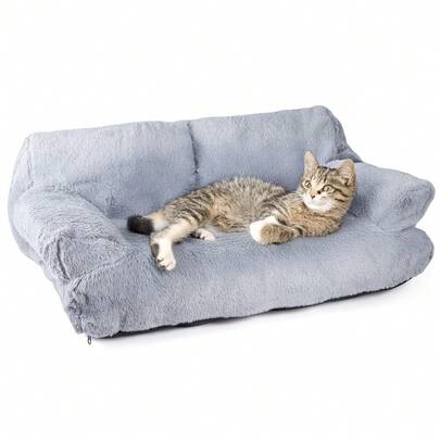 Cat Sofa Bed Fluffy Pet Bed Removable Washable Cat Couch Cover For Dogs And Cats 75 X 46 X 25 CM
