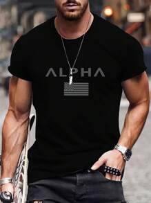 1 pieza Camiseta deportiva para hombre de estilo atlético y para correr
