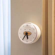 1 件带吸盘的静音防水浴室挂钟 - 模拟、电池供电、圆形扫描石英淋浴模拟钟（不含 AA 电池） - 白色 - 查看 4