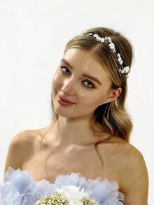 1件装发饰头饰婚礼发饰珍珠发饰生日派对初领圣餐婚礼情人节配饰