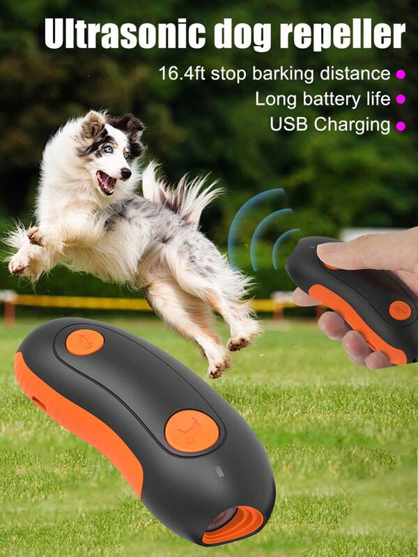 New Ultrasonic Anti Dog Barking Device, 16.4ft Range Stop Barking, Easy To Scare Aggressive Dogs, Effective For Preventing Unnecessary Barking And Undesirable Behaviors, Dog Supplies