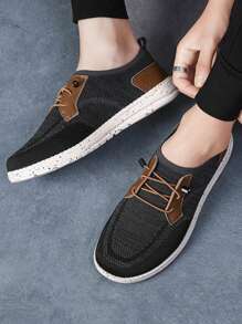 Zapatos casuales tipo mocasín hechos a mano de alta calidad para hombre, con suela tejida transpirable y de base suave, diseño de slip-on