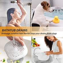2 pièces/set Couvercle de drain de sol de douche carré de 5,7 pouces, crépine de drain en TPR, bouchon en silicone plat, convient pour les filtres de drain de salle de bain et de cuisine, bouchon de filtre de drain plat avec ventouse (blanc)