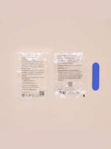 24pcs Summer Refreshing Cool Minimalist Blue Nail Art Patches, Versatile Toe Nail Stickers + 1pc Scraper + 1pc Jelly Gel