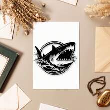 1 pièce de matrice de coupe en métal gris en forme de requin, modèle de sculpture sur papier pour la confection de cartes, le scrapbooking, les albums DIY et l'artisanat décoratif de découpe de métal