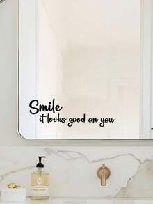 Smile Waterproof Stickers Bathroom Mirror Make-Up Mirror Door Window Stickers - Multicolor - View 14