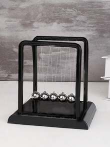 Fashionable Polished Metal Newton's Cradle Desk Decor, Decorative Iron Swinging Balls For Office Or Home Back To School Room Decor Home Decor Ornaments Home Miniature Things - Multicolor - View 6