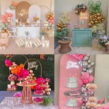 1 件金色金属拱形框架，婚礼/生日/派对/摄影背景装饰，适合生日、洗礼、婚礼、母亲节、毕业典礼、周年纪念等室内/室外活动 - 金色 - 查看 11