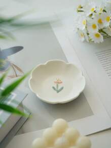 1 pieza Juego de taza y platillo de cerámica con asa, elegante taza de té con relieve floral pequeño y mariposa, taza de café/té de moda con asa, taza de agua para el hogar de vuelta a la escuela