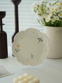 1 pieza Juego de taza y platillo de cerámica con asa, elegante taza de té con relieve floral pequeño y mariposa, taza de café/té de moda con asa, taza de agua para el hogar de vuelta a la escuela