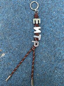 1pc Original Design Bag Pendant MBTI Personalized Series Braided Rope Couple Keychain Fashion Bag Hanging Rope Pants Chain Friends Gift Y2K Crochet Goth - Brown - View 8