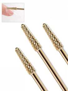 1pc Gold-Plated Tungsten Steel Small Umbrella Nail Grinding Heads For Pre-Treatment, Nail Removal, And Dead Skin Removal.