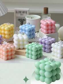 1pc Aromatherapy Bubble Cube Candle, Romantic Aromatherapy Candle, Birthday Candle Home Gift Atmosphere Ornaments, Magic Cube Aromatherapy Candle, Goddess Day Birthday Gift Photo Ornaments Atmosphere Ornaments Because The Product Is A Candle, There Will Be Some Color Difference And Bubbles, But It Will Not Affect The Use, Please Consider Carefully