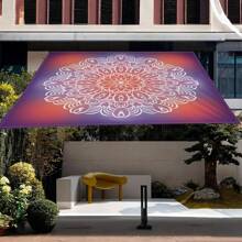 1pc Gradient Floral Pattern Digital Printing On Polyester Fiber Material Outdoor Multi-Purpose Sunshade Suitable For Camping, Picnic, Beach Use