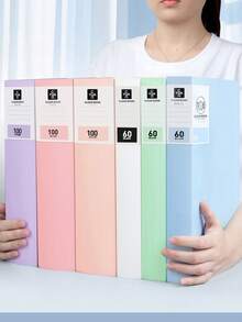 1 pieza Carpeta transparente de documentos, tamaño A4 con capacidad de 20/30/40/60/80/100 páginas, 6 colores disponibles, portafolio de archivos de empresa, organizador de exámenes estudiantiles, portador de suministros de oficina, impermeable y a prueba de suciedad, carpeta de almacenamiento de gran capacidad, tono pastel, portador de partituras, registro de chequeos de embarazo familiar, regalo de regreso a la escuela/graduación, bolsa de documentos comerciales, material de PP, álbum de ilustraciones, portador de certificados de premio