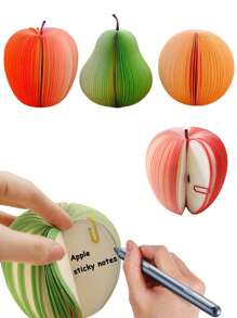 1/6pcs 3D Fruit Shape Sticky Notes, Funny Colorful Fruit Sticky Note Raft, Portable Mini Stationery, Paper Notepads, Non-Sticky Sticky Notes Memo Scratch Pads, Cute Home DIY Memo Pads, Office Creative Three-Dimensional Table Decoration Post Notepads For Birthday Present, Classroom Exchange Gifts, Funny Back To Schoolseason Party Favors, First Day Ofschool Favors Back Toschool Gifts