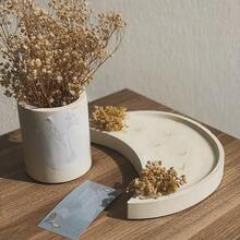 月亮形粘土硅胶杯垫模具 DIY 水晶树脂首饰架镜面杯垫、树脂铸造工具/烛台 - 白色 - 查看 4