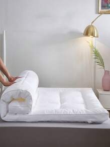 Protector de colchón de hotel blanco - Colchón ultra suave y amigable con la piel de 2.36-3.2 pulgadas de grosor, almohadilla esponjosa y transpirable para tatami, dormitorio y campamento - Diseño antideslizante de temporada todo terreno con respaldo antideslizante