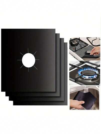 Set de 2 piezas/4 piezas/8 piezas Almohadilla protectora para estufa de gas, Cubierta para estufa de gas, Accesorios de cocina, Protector antiadherente para superficie de estufa de gas, Almohadilla de limpieza para protección de superficie de estufa de gas