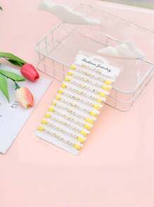 12 pièces/set Bracelet élastique en argile souple avec décoration multicouche de lettres et de cœurs, convient comme parure pour demoiselles d'honneur. Adapté pour les mariages, les fiançailles, les fêtes, les galas - plusieurs sets à porter