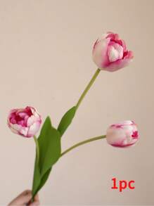 1pc Tulip Artificial Flowers, Real Touch Flower Pink Fake Flowers, Fake Tulip Flower Arrangement Bouquet Suitable For Home Office Wedding Decoration Artificial Plant Decoration