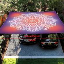1pc Gradient Floral Pattern Digital Printing On Polyester Fiber Material Outdoor Multi-Purpose Sunshade Suitable For Camping, Picnic, Beach Use