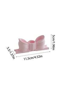 1pc Embossed Long-Pole Wedding Candle With A Bow Candle Stand, Retro Engraved Candle Decoration, French Decoration, Available In Multiple Colors Such As Pink, Blue, White And Green, Wedding Decoration, Home Decoration, Shooting Props, Romantic Candlelight Dinner Decoration, A Gift For Mom