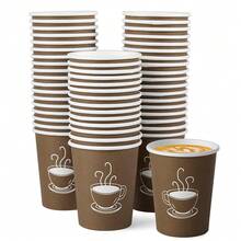 10pcs/20pcs/30pcs/60pcs 9oz Brown Paper Coffee Cups, Disposable Paper Cups Suitable For Hot Drinks, Water, Tea, For Cafes, Offices And Events - Brown - View 6