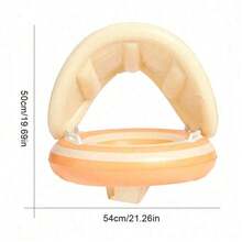 1pc Multicolor Striped Infant Swimming Ring With Sun Visor And Handles - Multicolor - View 10
