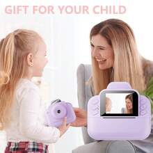 儿童相机即时打印，高清视频数码相机玩具，带卷纸，男孩女孩圣诞生日礼物，适合 6-12 岁儿童的便携式相机玩具，蓝色、粉色、紫色 - 返校 - ZSK-多色 - 查看 10