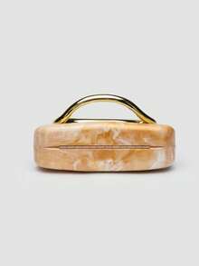 1 件亚克力手拿包，情人节的理想之选，舒适时尚，时尚手提包，个性化礼物之选，2025 年配饰，适合所有场合，价格实惠的奢华感，叛逆派对包，派对、婚礼、舞会、晚宴/庆典的完美之选，优雅的女士包 - 杏色 - 查看 6