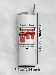 1pc 20oz/600ml Personalized Water Cup Exclusive To Dad's Favorite Team. This Is A Unique Father's Day Gift. You Can Customize The Text On It. This Water Cup Is Themed Around Dad's Favorite Football Team And Can Also Serve As An Excellent Birthday Gift For Dad. - Multicolor - View 2