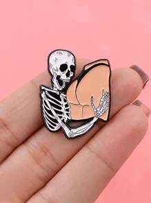 1PC Funny Skeleton Enamel Pin Humorous Brooch Pines Lapel Pins Badge On Backpack Clothing Accessories Jewelry Gifts