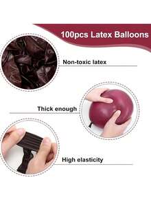 30/50/100 piezas por paquete Globos de látex rojos vino de 5/10/12 pulgadas para helio Globos para fiestas de cumpleaños, graduación, boda, fiesta de vacaciones, Navidad