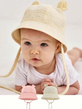 春夏婴儿帽子新生儿水桶遮阳帽儿童巴拿马帽男童女童太阳帽婴儿帽复活节幼儿帽