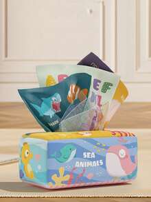 1 套婴儿玩具 6 至 12 个月 - 蒙特梭利纸巾盒玩具，适合 6-12 个月的婴儿，柔软毛绒高对比度皱纹婴儿感官玩具，带 3 * 声音纸和 6 * 围巾，男孩和女孩儿童早期学习礼物（随机颜色配件），婴儿玩具，女婴玩具，男婴玩具，婴儿玩具，男婴玩具，女婴玩具，婴儿玩具，蒙特梭利玩具，幼儿玩具 - 彩色 - 查看 3