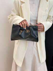 Fashion Solid Color Clutch Bag, Pleated Cloud Bag, Casual Envelope Bag, Cosmetic Bag, Travel Accessory Bag, Liner Bag, Toiletry Bag, Storage Pouch