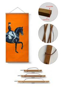 1/2Pcs, Optional Frame, Large Size Canvas Printing Painting, Modern Fashion Style, Grand And Luxurious Orange Horse, Room Decoration Stuff, Wall Art Poster, Maximum Size 70*140cm, Living Room Sofa Background Decor, Foyer Corridor Decor, Home Decor, Bedroom Decor, Bathroom Decor, Decor Room, Office Decor, School Decor, PVC Rigid Pipe Packaging