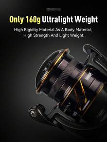 Kingdom Micro Fly Pro Reel Spinning Fishing Reel 160g Utra Light 8+1 Bearings 8KG Max Drag 5.2:1 Gear Ratio Fishing Reel - Black - View 3