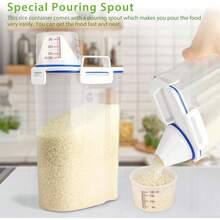 Rice Storage Container, 5 To 10lb Dry Food Airtight Dispenser, Pet Dog Cat Food Canister, Free Clear Plastic Kitchen And Pantry Bin For Oatmeal, Cereal, Pasta, Flour Pack Of 2 Grey - 3公升/白色 - 查看 3