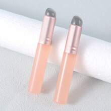 فرشاة شفاه سيليكون صغيرة بغطاء رأس دائري سيليكون فاتح للشفاه بغطاء، فرشاة شفاه أدوات تجميل قابلة للسفر