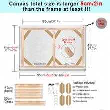 SURELIFE 1 Set Wood Canvas Stretcher Frame DIY Bars Kit For Gallery Wrap Oil Painting Mounting Stretcher Strips Oil Painting Wall Art Decor 12X16 16X20 16x24in 20x40in